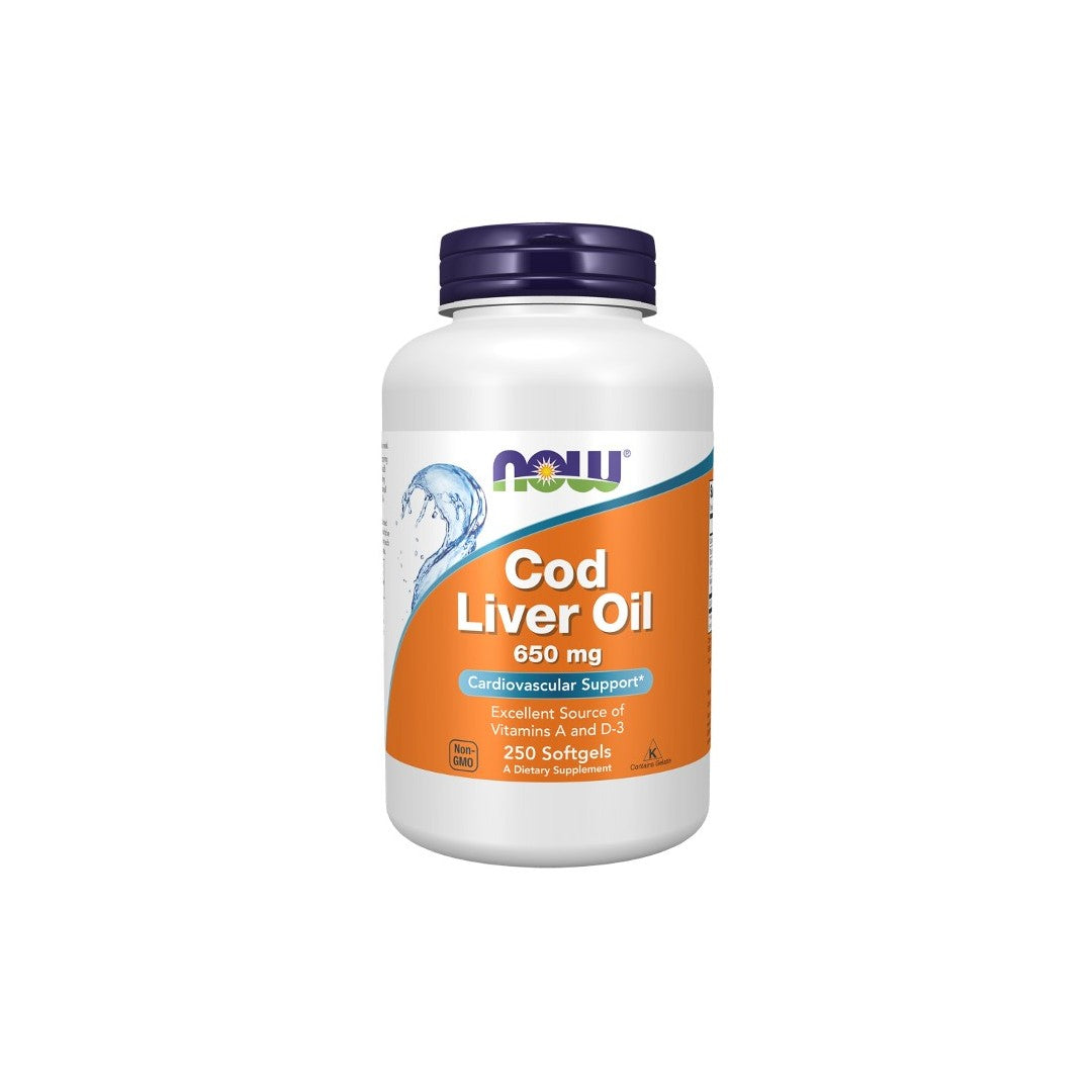 Lebertran 650 mg 250 Weichkapseln Now Foods